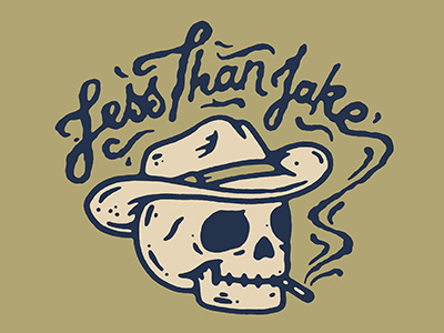 LTJ Cowboy cowboy design illustration less than jake pickitup ska skull