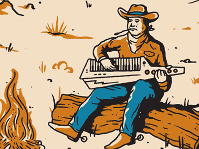 Keytar Kowboy cowboy design illustration
