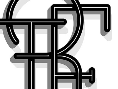 arr-tee-eff design lettering logo monogram type vector