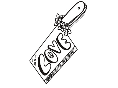 Groovy Cleaver of Love black and white canada design digital art drawing flower illustration instagram ipad knife line love peace peace sign procreate redbubble simple sticker tattoo vancouver
