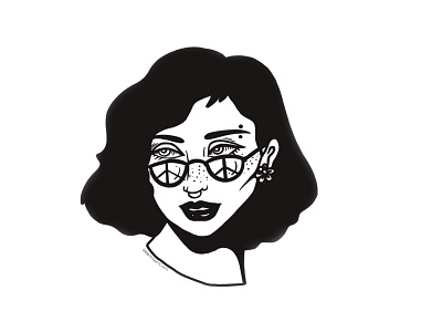 Groovy Gal black and white canada design digital art digital drawing drawing flower girl groovy illustration instagram love peace peace sign redbubble sticker sunglasses tattoo vancouver woman