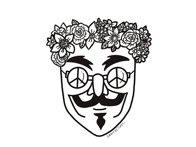 Anonymously Groovy black and white canada design digital digital art doodle drawing fine art flower flowers gemini illustration illustrator ipad love peace procreate sketch tattoo visual art