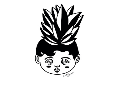 Sprouting Thoughts behance black and white canada design digital art digital illustration drawing face flower illustration instagram leaves line line work plant procreate sketch tattoo tattoo ideas vancouver