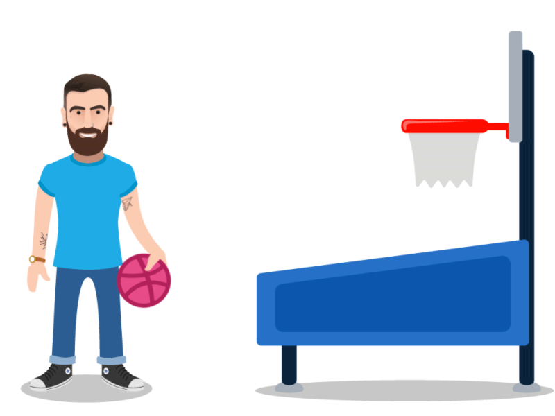 My First Shot animation basketball illustration vector