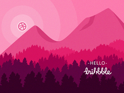 Hello Dribbble! debut dribble first hello illustration jungle shoot