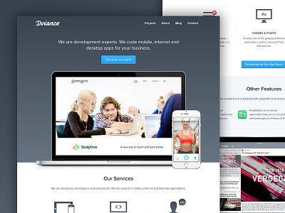 Dviance agency website design dev ux