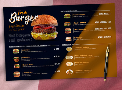 Burger Menu / Cefe Menu ad advertising banner burger cafe creative design flyer food graphic design hotdog illustration menu restaurant toast