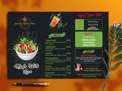 Food Menu ad advertising banner creative design flyer food graphic design illustration menu restaurant