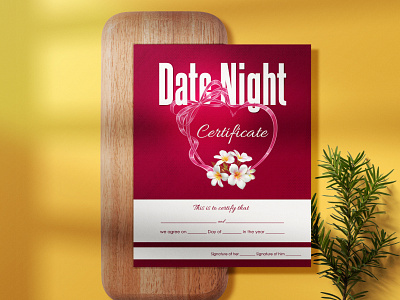 Date Night Couple Agreement certificate ad advertising agreement banner certificate couple creative date night dating design designer elegant eyecatching flyer graphic design high quality illustration pdf print ready unique