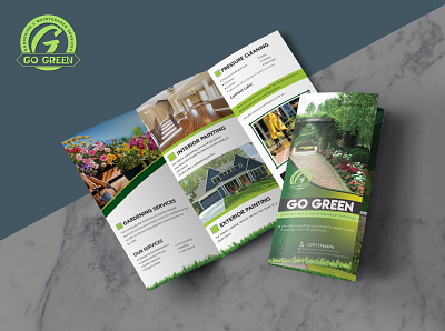 Trifold Gardnening Brochure Design advertising amazing attractive brochure cleaning creative design designer exterior eyecatching gardening graphic design highquality illustration pressure cleaning print printready stunning trifold wall paint