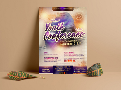 Youth Conference Islamic Flyer ad advertising amazing annual banner conference creative design designer eyecathing flyer graphic design highquality illustration islamic leeds modern printready socialmedia youth