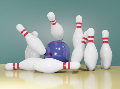 Bowling Pins Flying! 3d 3d design 3d modeling aftereffects animation blender bowling bowling balls bowling pins design game design game object design modeling