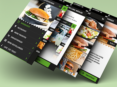 B.Easy iPhone App: Flat Interface Design app flat food interface ios iphone mobile navigation ordering restaurant ui ux