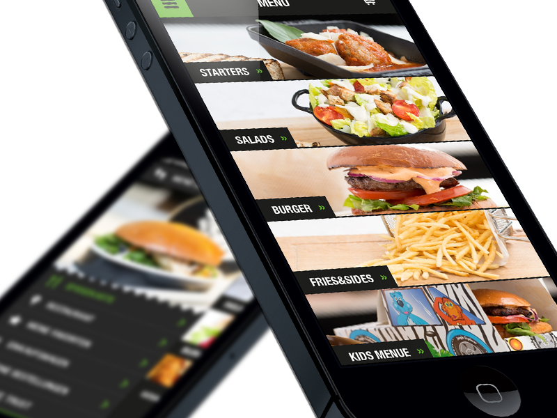 B.Easy iPhone App: Flat Interface Design restaurant list ordering food ios interface ux mobile flat iphone app ui