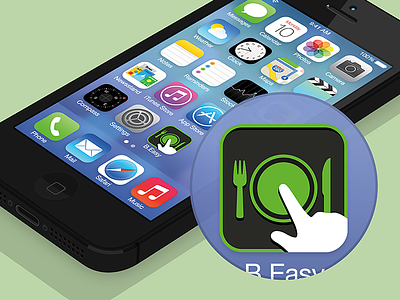 B.Easy iPhone App: Flat App Icon app flat food homescreen icon ios ios7 iphone restaurant ui