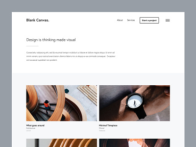 Blank Canvas portfolio template uidesign uiux uxdesign webdesign