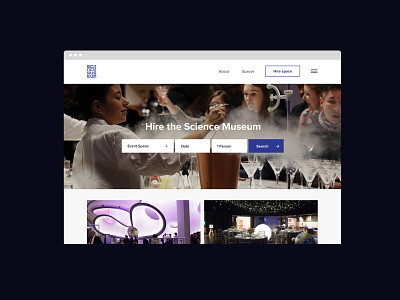 The Science Museum minimal photography portfolio responsive search uidesign uiux uxdesign webdesign