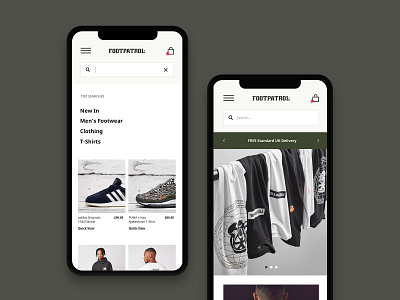 Footpatrol Navigation minimal mobile photography portfolio responsive search uidesign uiux userexperience userexperiencedesign userinterface uxdesign