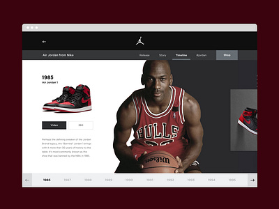 Nike Jordan Timeline design jordan minimal nike photography portfolio responsive timeline uidesign uiux userinterface uxdesign webdesign website