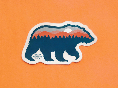Camp Sticker bear camp design illustration print sticker
