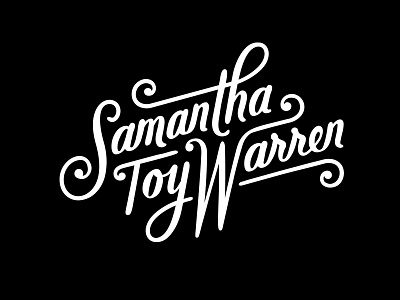 Samantha Toy Warren black design hand drawn identity lettering logo name script type typography vector white