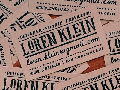 rubber-stamped business cards