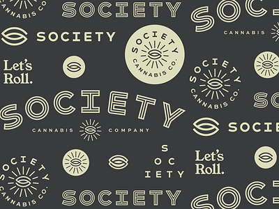 Society Cannabis Co. Logos badge branding cannabis cannabis logo design icon identity inline logo s type typography vector