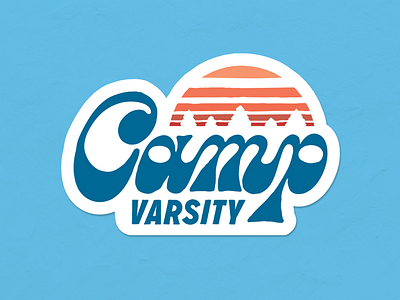 Camp Varsity branding camp handlettering lettering logo print retro script sticker type typography vintage
