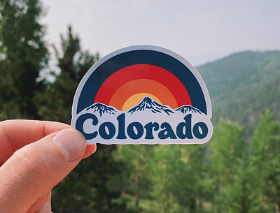 Colorado Sticker colorado design handlettering lettering mountains rainbow sticker type typography
