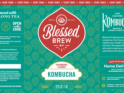 Blessed Brew Kombucha Packaging Label design graphic design packaging print
