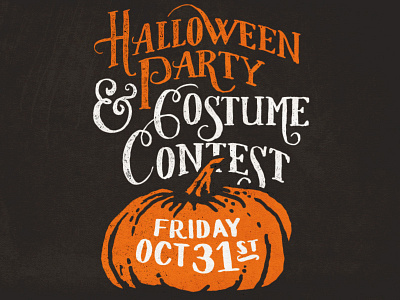 Halloween Party Poster dc halloween illustration lettering poster pumpkin type typography