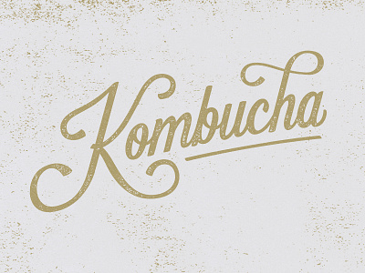 Handmade Kombucha food gold handlettering kombucha lettering script texture type typography