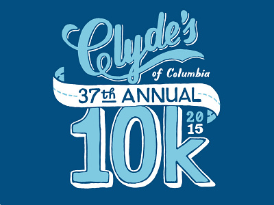 Clyde's 10k T-shirt 2015 handlettering lettering shirt silkscreen type typography