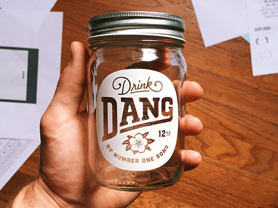 Drink Dang handlettering identity kombucha logo packaging print script type typography