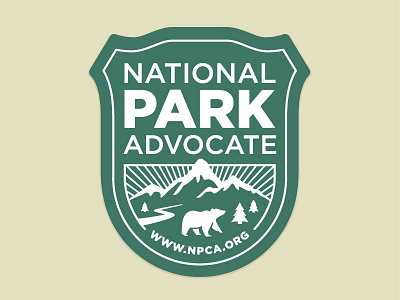 National Park Advocate badge flat park print simple sticker