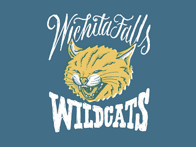 Wichita Falls Wildcats animal cat handlettering illustration lettering logo script sketch type typography