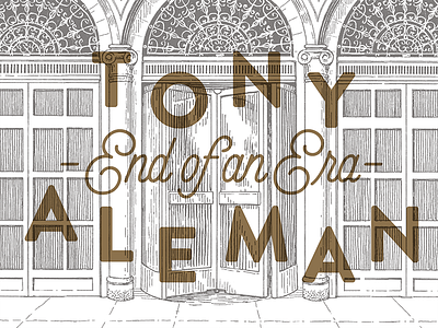 End of an Era gold invitation lettering print script type typography