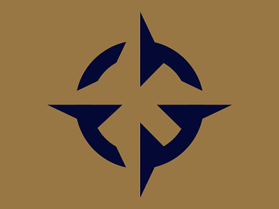 Compass Icon branding design gold icon identity logo negative shadow space vector