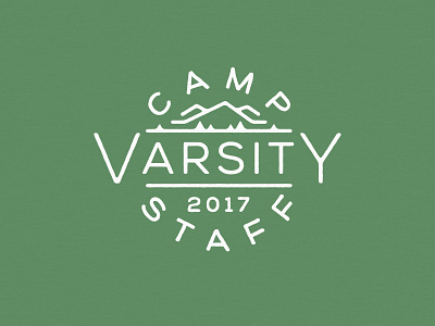 Camp Varsity Staff Shirt badge camp green logo mountains print shirt type typography virginia