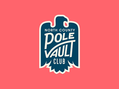 North County Pole Vault Club badge eagle identity lettering logo type typography