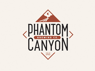 Phantom Canyon Brewing Co. Logo branding colorado diamond identity logo moon mountains type typography