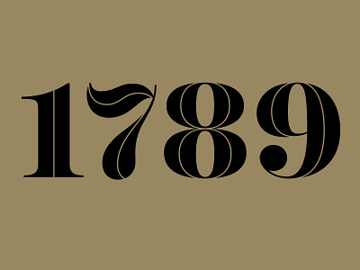 1789 gold identity logo logotype number numeral restaurant