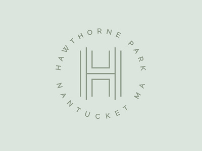 Hawthorne Park branding circle icon identity logo teal typography