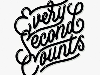 Every Second Counts handlettering lettering monoline procreate quote script type typography