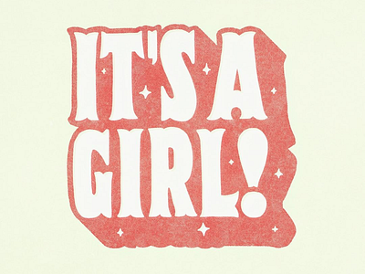 It’s a girl! announcement baby girl halftone handlettering lettering type typography