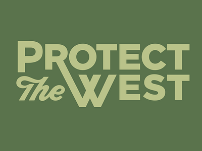 Protect the West environment lettering logo vector