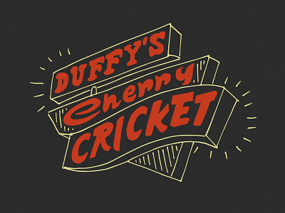 Cherry Cricket Sign branding design food handlettering illustration lettering logo type vintage