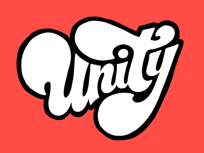Unity 70s design funky groovy handlettering lettering logo procreate script sticker type typography