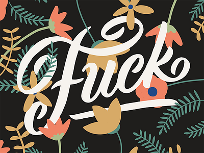 Fuck black curse design flowers fuck handlettering illustration lettering procreate script type typography