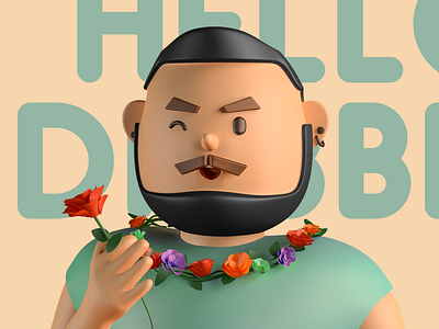 Hello Dribbble! c4d first shot rose boy